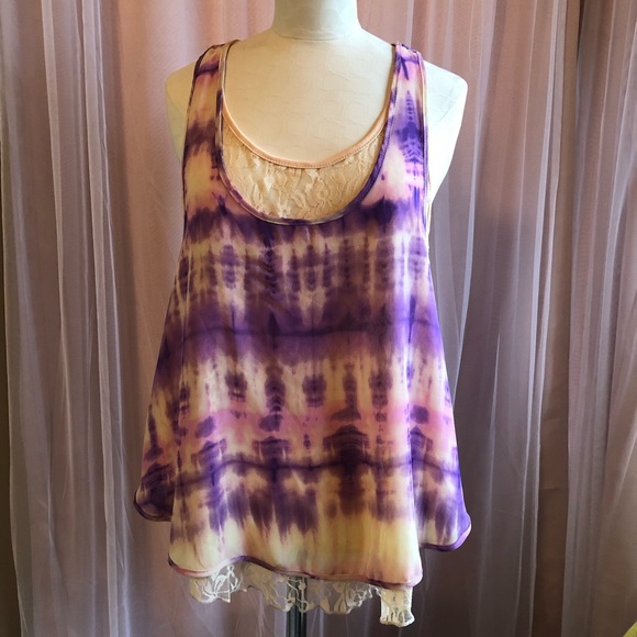 Tie-dye Lace Tank - Picture 3 of 13